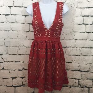 Missguided sexy red lace dress